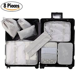 Aviddom 8 Set Packing Cubes Travel Luggage Organizer with Laundry Bag and Shoes Bag for Carry on ...