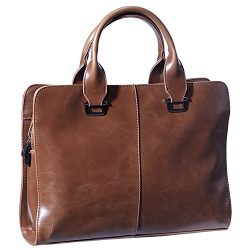 Mens Pu Leather Briefcase 10 – 13.3 Inch Shoulder Laptop Bag Messenger Bag Waterproof Brown