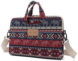 Dachee Red Elephant Patten Canvas Laptop Shoulder Messenger Bag Case Sleeve for 14 Inch 15 Inch  ...