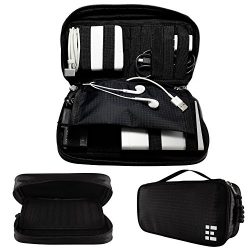 Zero Grid Electronics Travel Organizer – Cord, Cable, and Accessories Case, Black