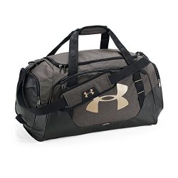 Under Armour Undeniable 3.0 Medium Duffle Bag, One Size, Black Full Heather/Green Typhoon