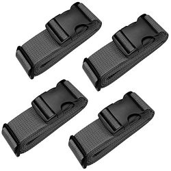 AOFU Luggage Straps, 4Pack Adjustable Luggage Straps Suitcase Belts – Black