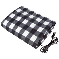 Electric Car Blanket- Heated 12 Volt Fleece Travel Throw for Car and RV-Great for Cold Weather,  ...