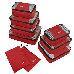 Gonex Rip-Stop Nylon Travel Organizers Packing Bags Red