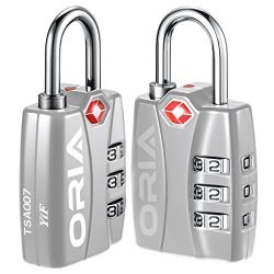 ORIA Luggage Lock, Travel Lock, TSA Approved Luggage Locks, Travel Combination Lock, Padlock wit ...