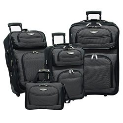 Traveler’s Choice Amsterdam 4-Piece Luggage Set, Gray