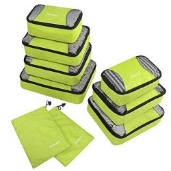 Gonex Rip-Stop Nylon Travel Organizers Packing Bags Light Green