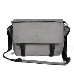 ThiKin Classic Sturdy Lightweight Casual Daily 14-Inch Laptop Messenger Bag for Women and Men Cr ...