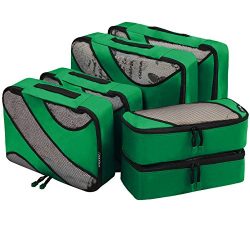6 Set Packing Cubes,3 Various Sizes Travel Luggage Packing Organizers (Lime Green)