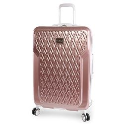 BEBE Women’s Luggage Stella 29″ Hardside Check in Spinner, Rose Gold