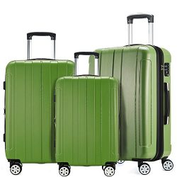 Fochier Luggage 3 Piece Set Lightweight Expandable Spinner Suitcase