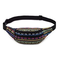 Kayhoma Boho Fanny Pack Stripe Festival Bum Bags Travel Hiking Hip Waist Bag