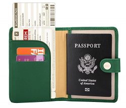 Zoppen Rfid Blocking Travel Passport Holder Cover Slim Id Card Case (31# Grass Green)