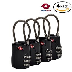 TSA Approved Travel Locks-Set Up Combination-Cable Luggage Locks Ideal for Travel GYM Backpack