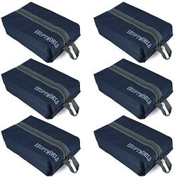 Shoe Bags for Travel Storage Gym Waterproof Nylon With Zipper for Men & Women (6 Blue)