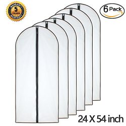 Moth Proof Garment Bags 24” x 54” ( Pack of 6 ) Black Side Breathable Clear Garment  ...