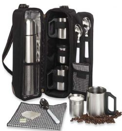 Picnic at Ascot – Deluxe Vienna Travel Coffee Tote for 2 Including Stainless Vacuum Flask, ...