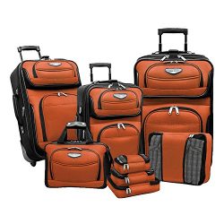Traveler’s Choice Amsterdam 8-piece Luggage Set (Orange)