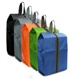 Zmart Set of 5 Portable Travel Shoe Bags with Zipper Waterproof Multicolor Storage Bag for Woman Men