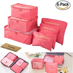 M-jump Travel Organizer Luggage Compression Pouches, 6 Set Travel Storage Bags Travel Multi-func ...