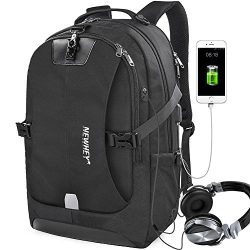 Travel Laptop Backpack Anti-theft Outdoor Water-Resistant School Backpack with USB Charging Port ...