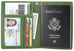 Passport Wallet Holder Cover Case ID Window Travel Wallet with RFID Blocking – Green