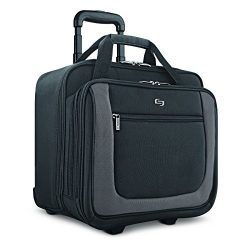 SOLO Bryant 17.3 inch Rolling Case Laptop Bag, Black/Grey