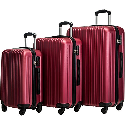 Merax Buris 3 Piece Luggage Set Lightweight Spinner Suitcase 20 24 28 ...