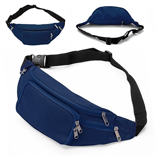 Fanny Pack with 4-Zipper Pockets, SAVFY Waist Bag Travel Pocket with ...