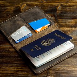 Pegai Personalized Passport Wallet, Distressed Leather Travel Wallet, Handcrafted Soft Leather P ...