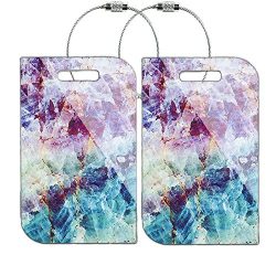 Cheliz MDF Wood Luggage Tags Suitcase Labels Bag – Set of 2(Crystal)