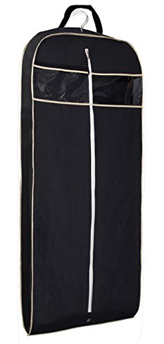 Misslo Breathable 43″ Black Travel Garment Bag, Clear Zipper Pocket Suit Garment Cover for ...