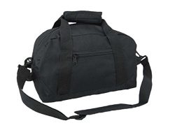 DALIX 14″ Small Duffle Bag Two Toned Gym Travel Bag (Black)