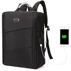 Travel Backpack Briefcase, Modoker Business Laptop Backpack with USB Charging Port Travel Bag fo ...