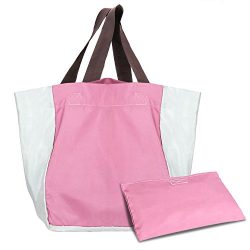 Foldable Travel Tote Beach Bag Canvas Shoulder Bag With Inner Pocket (Super big 24″ x 10&# ...
