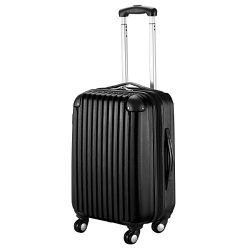 Goplus New GLOBALWAY 20″ Expandable ABS Carry On Luggage Travel Bag Trolley Suitcase (Black)