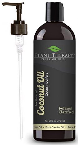 Plant Therapy Fractionated Coconut Oil, Carrier Oil + PUMP. A Base Oil for Aromatherapy, Essenti ...