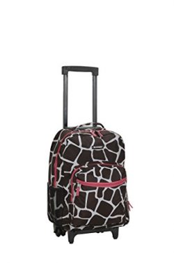 Rockland Luggage 17 Inch Rolling Backpack, Pink Giraffe, One Size