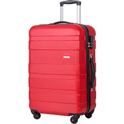 Merax Afuture 20 24 28 inch Luggage Lightweight Spinner Suitcase (28, Red)