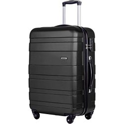 Merax Afuture 20 24 28 inch Luggage Lightweight Spinner Suitcase (20-Carry on, Black)