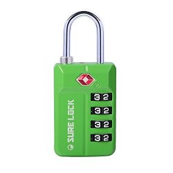 TSA Compatible Travel Luggage Locks, Inspection Indicator, Easy Read Dials- 1 Pack green