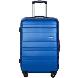 Merax Aphro 24inch Checking in Luggage Lightweight ABS Spinner Suitcase (Blue)