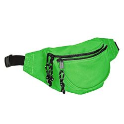 DALIX Fanny Pack w/ 3 Pockets Traveling Concealment Pouch Airport Money Bag (Lime Green)