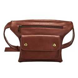 Badiya Couples Multifunction PU Leather Waist Packs with Cell Phone Pouch