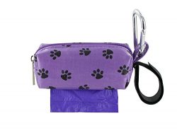 Doggie Walk Bags Square Duffel Paw Print Bag, Purple