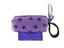 Doggie Walk Bags Square Duffel Paw Print Bag, Purple