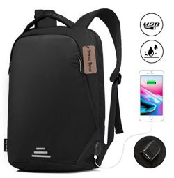 Bronze Times(TM) Anti-theft Business Travel Laptop Backpack with USB Charging Port, Water Resist ...