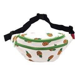 Fanny Pack Pineapple Hip Bag Waist Bag Canvas Bum Belt Hip Pouch Bags Purses Festival (Green)