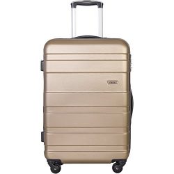 Merax MT Imagine Luggage Set 3 Piece Spinner Suitcase 20 24 28inch (Gold-28inch)