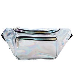 Holographic Fanny Pack for Women – Waist Fanny Pack with Adjustable Belt for Rave, Festiva ...